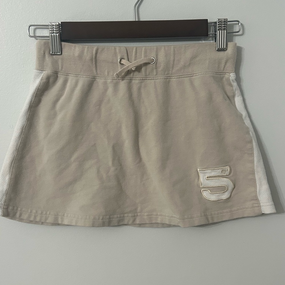 Beige Mini Skirt with Number 5